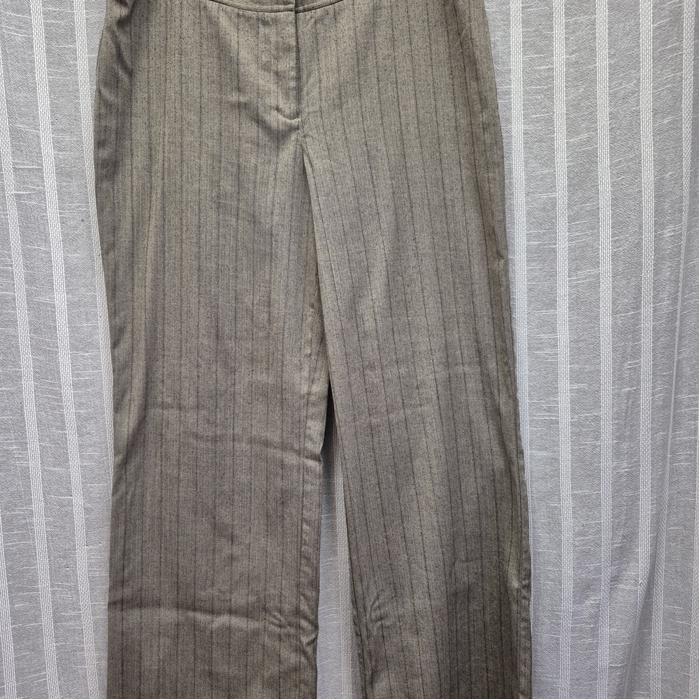 Chico's Beige Pinstripe Wide Leg Pants